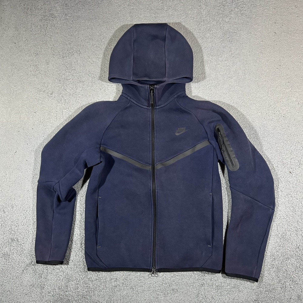 Nike Tech Fleece Windrunner Full-Zip Hoodie Navy Blue HV0949-451 Mens Small